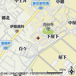 愛知県西尾市新在家町下屋下20-5周辺の地図