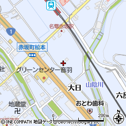 愛知県豊川市赤坂町（大日）周辺の地図