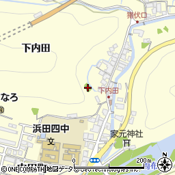 島根県浜田市内田町（下内田）周辺の地図