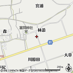 愛知県新城市富岡林添周辺の地図