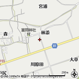 愛知県新城市富岡（林添）周辺の地図