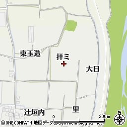 京都府八幡市岩田拝ミ周辺の地図