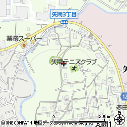 兵庫県川西市矢問周辺の地図