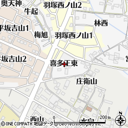 愛知県西尾市羽塚町喜多王東周辺の地図