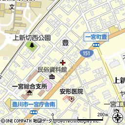 愛知県豊川市一宮町豊74周辺の地図