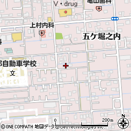 静岡県焼津市五ケ堀之内1243-2周辺の地図