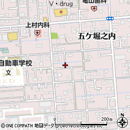 静岡県焼津市五ケ堀之内1243-3周辺の地図