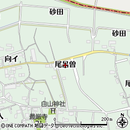 愛知県西尾市平原町（尾呂曽）周辺の地図