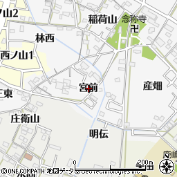 愛知県西尾市羽塚町宮前周辺の地図