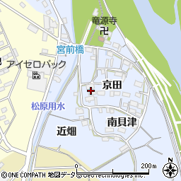 愛知県豊川市松原町京田周辺の地図
