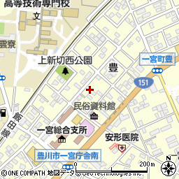 愛知県豊川市一宮町豊周辺の地図