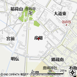 愛知県西尾市羽塚町産畑周辺の地図