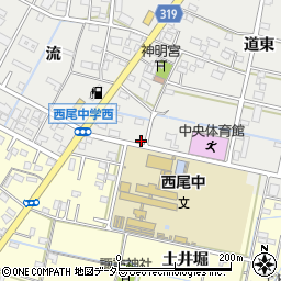 愛知県西尾市丁田町前通114周辺の地図