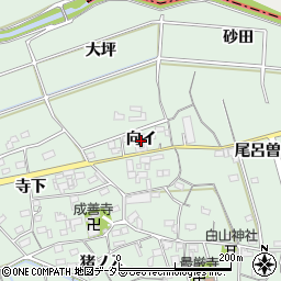 愛知県西尾市平原町向イ周辺の地図