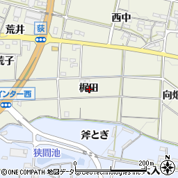 愛知県額田郡幸田町荻梶田周辺の地図