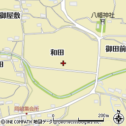 愛知県新城市中宇利和田周辺の地図