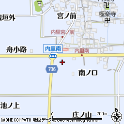 京都府八幡市内里周辺の地図