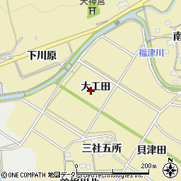 愛知県新城市中宇利大工田周辺の地図