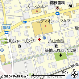 静岡県藤枝市築地582-1周辺の地図