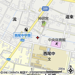 愛知県西尾市丁田町前通10周辺の地図