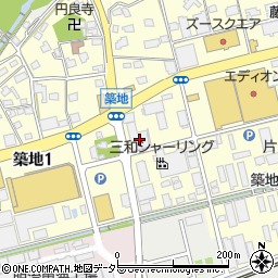 静岡県藤枝市築地708-1周辺の地図