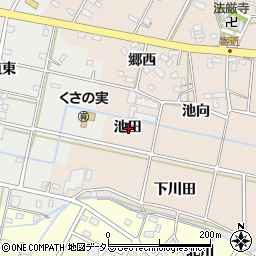 愛知県西尾市寄近町池田周辺の地図