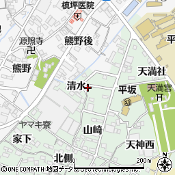 愛知県西尾市楠村町清水7周辺の地図