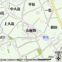 愛知県額田郡幸田町六栗山屋敷周辺の地図