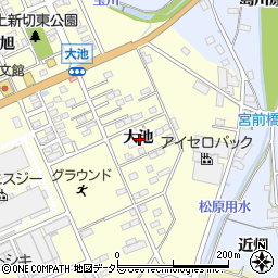 愛知県豊川市一宮町大池周辺の地図