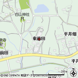 愛知県常滑市檜原東前田周辺の地図