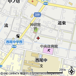 愛知県西尾市丁田町前通周辺の地図