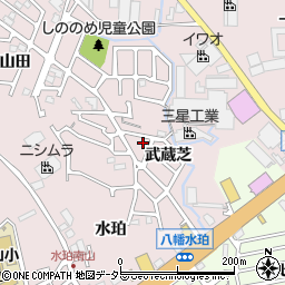 京都府八幡市八幡武蔵芝7-14周辺の地図