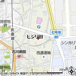 愛知県知多郡武豊町ヒジリ田133周辺の地図