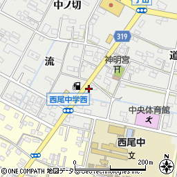 愛知県西尾市丁田町前通1周辺の地図