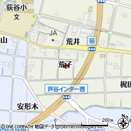 愛知県額田郡幸田町荻荒子周辺の地図