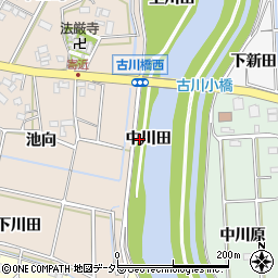 愛知県西尾市寄近町中川田周辺の地図