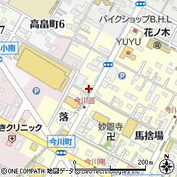 愛知県西尾市今川町落周辺の地図