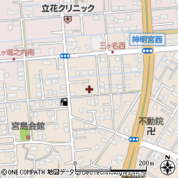 静岡県焼津市三ケ名760周辺の地図
