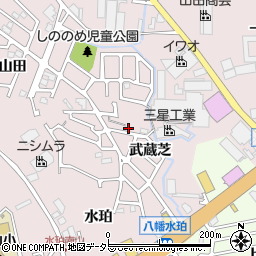 京都府八幡市八幡武蔵芝6-9周辺の地図
