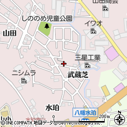 京都府八幡市八幡武蔵芝6-7周辺の地図