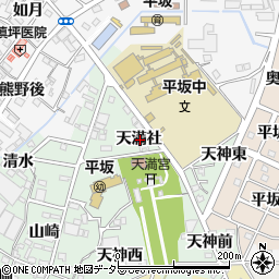 愛知県西尾市楠村町天満社周辺の地図