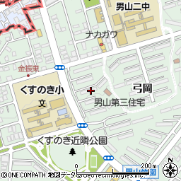 京都府八幡市男山弓岡4周辺の地図