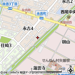 愛知県西尾市永吉4丁目88周辺の地図