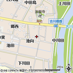 愛知県西尾市寄近町池向周辺の地図