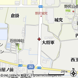 京都府八幡市岩田大将軍周辺の地図
