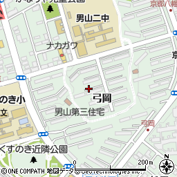 京都府八幡市男山弓岡3周辺の地図