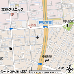 静岡県焼津市三ケ名845周辺の地図