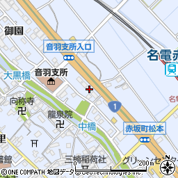 愛知県豊川市赤坂町松本237周辺の地図