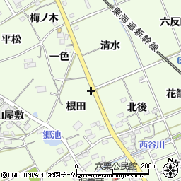 愛知県額田郡幸田町六栗矢倉周辺の地図