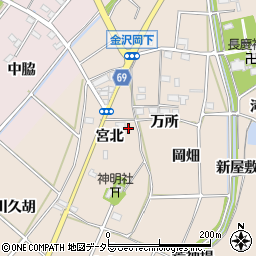 愛知県豊川市金沢町宮北10周辺の地図